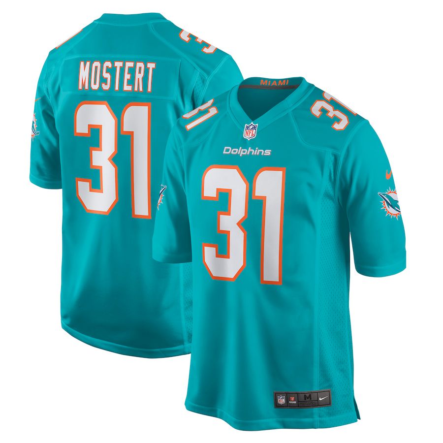 Men Miami Dolphins #31 Raheem Mostert Nike Aqua Game NFL Jersey->miami dolphins->NFL Jersey